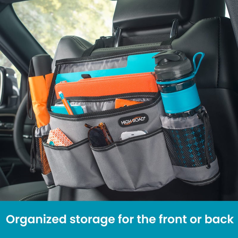 High Road SwingAway Front Seat Car Organizer for Daily Driving Essentials with Side Bottle and Cup Holders - Image 5